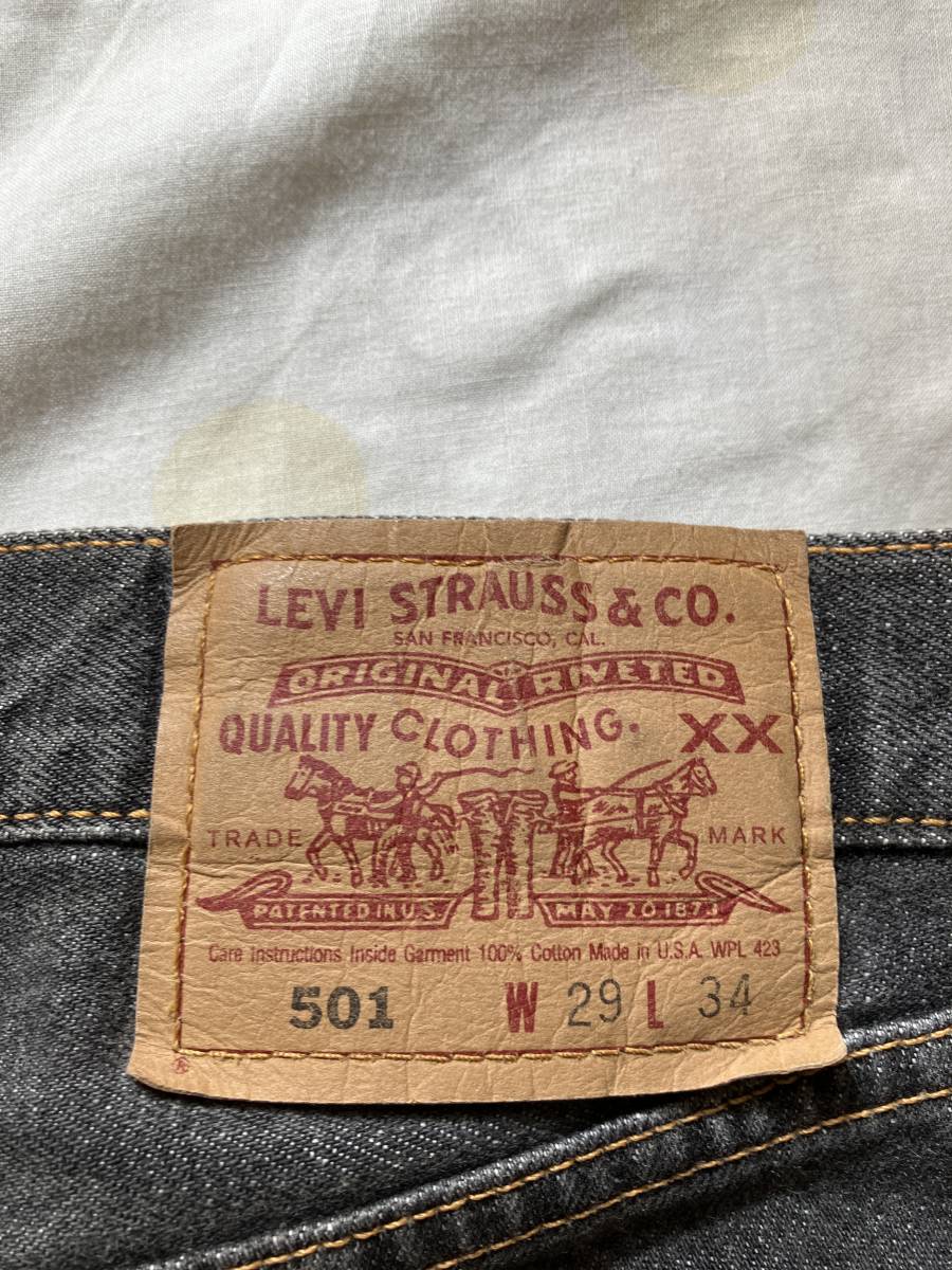 希少サイズ90s Levi's 501 ブラックデニム vintage USA製 ビンテージ W29L34_画像4