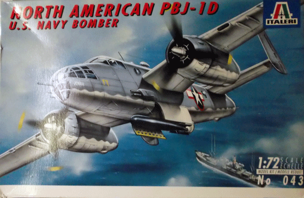 イタレリ/1/72/アメリカ海軍ノースアメリカンPBJ-1D双発雷撃機/未組立品_画像1