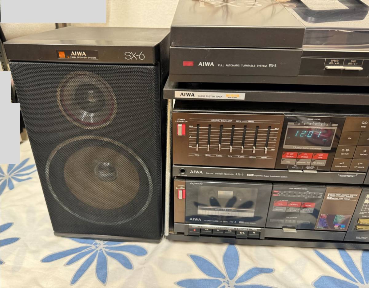 AIWA アイワ コンポ ターンテーブル PX-3 カセット FX-3 FM/AM RX-3