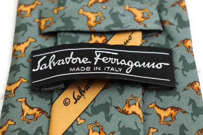  Salvatore Ferragamo шелк животное рисунок общий рисунок Италия производства бренд галстук мужской серый хорошая вещь Salvatore Ferragamo