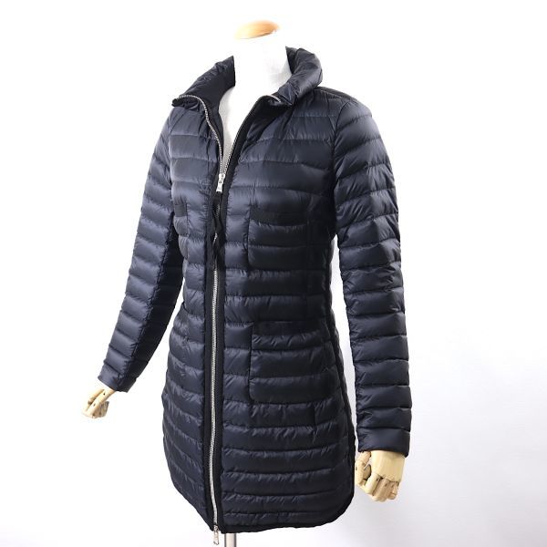 3-DJ009【美品】モンクレール MONCLER 国内正規代理店タグ ダウンコート ライトダウン ブラック 0 レディース