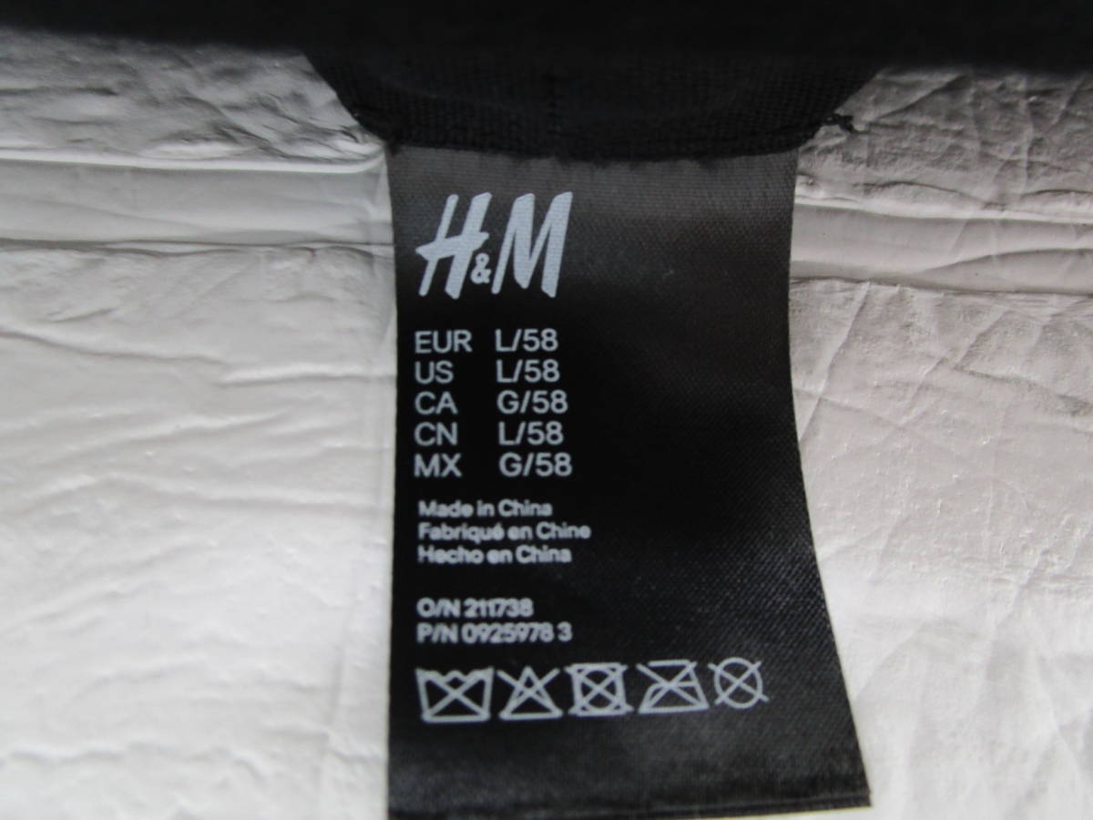 Y.23J16 SY ☆ H&Mエイチアンドエム ソフトハット 帽子 メンズ L/58 ブラック USED ☆の画像7