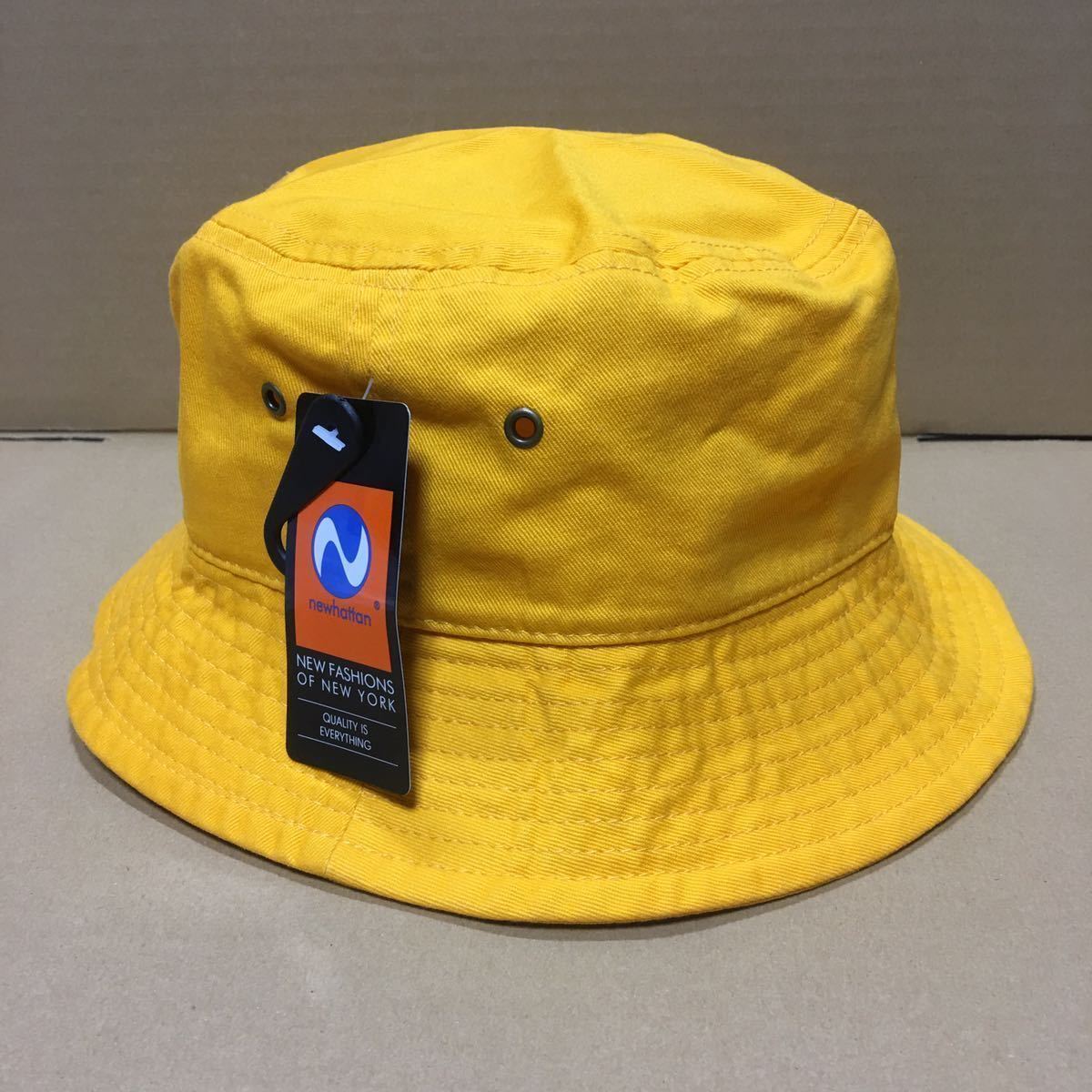 NEWHATTAN ツイルコットン ゴールド L/XLサイズ バケットハット バケハ ニューハッタン 帽子 黄色 GOLD イエロー YELLOW_画像1