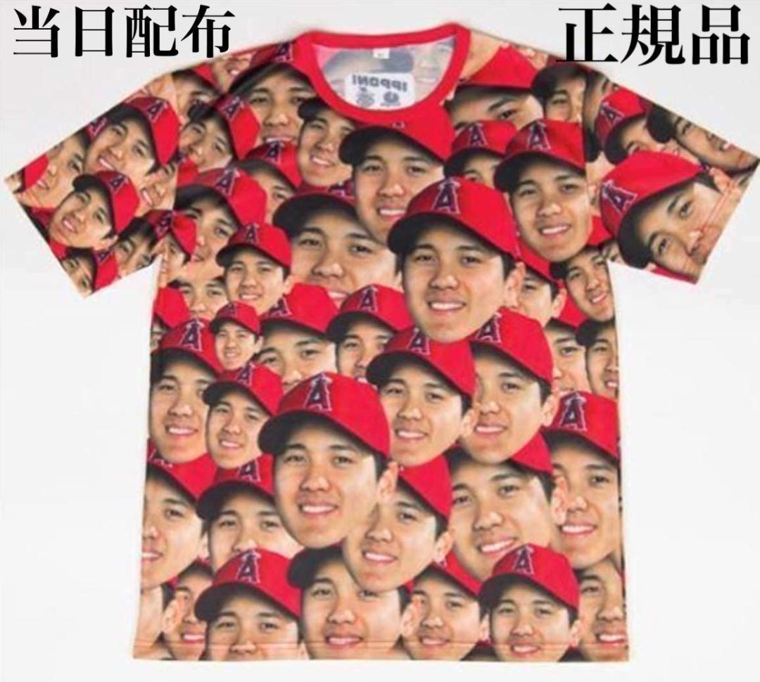 【球場限定】正規品 大谷翔平 エンゼルス フェイス Tシャツ 顔だらけ XL 2021年 来場者限定_画像1