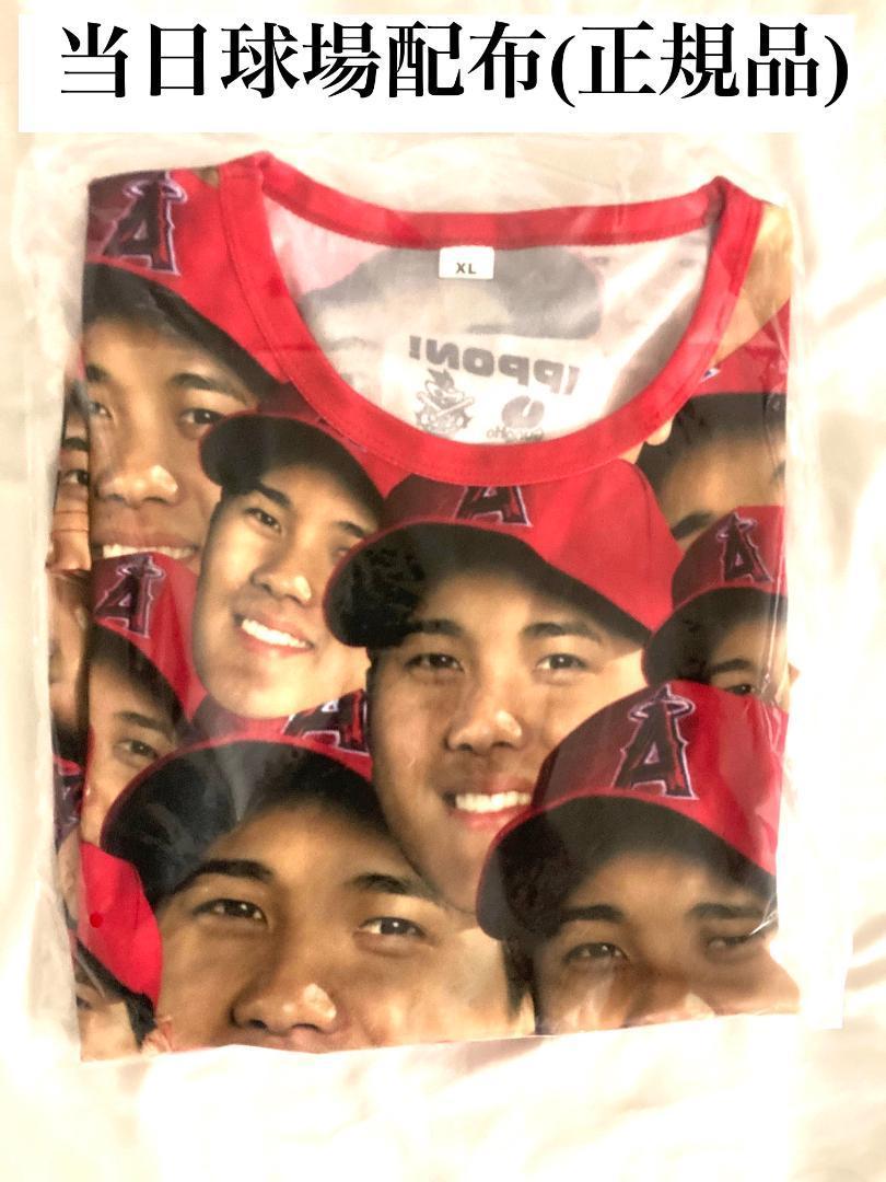 【球場限定】正規品 大谷翔平 エンゼルス フェイス Tシャツ 顔だらけ XL 2021年 来場者限定_画像2