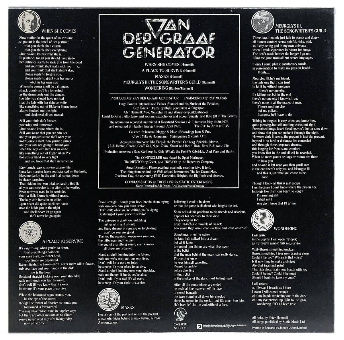 【LP UK盤】 VAN DER GRAAF GENERATOR world record ヴァン・ダー・グラーフ 1976年作 初回盤CAS1120 マト初回 マッドハッターの画像2
