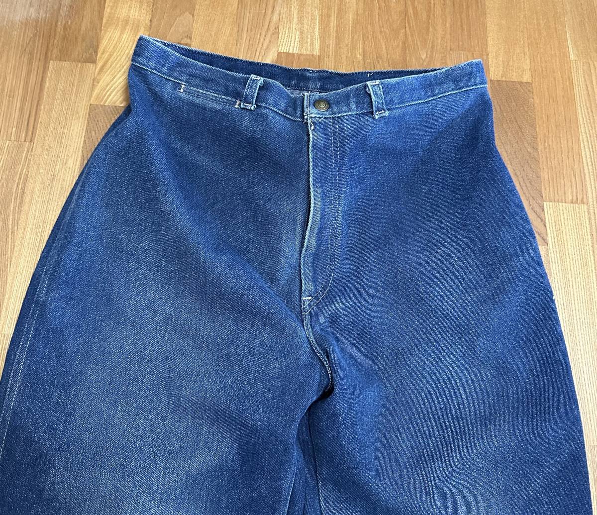  rare Denim! dark blue! 70s vintage 409 Denim pants scovill Vintage original old clothes 