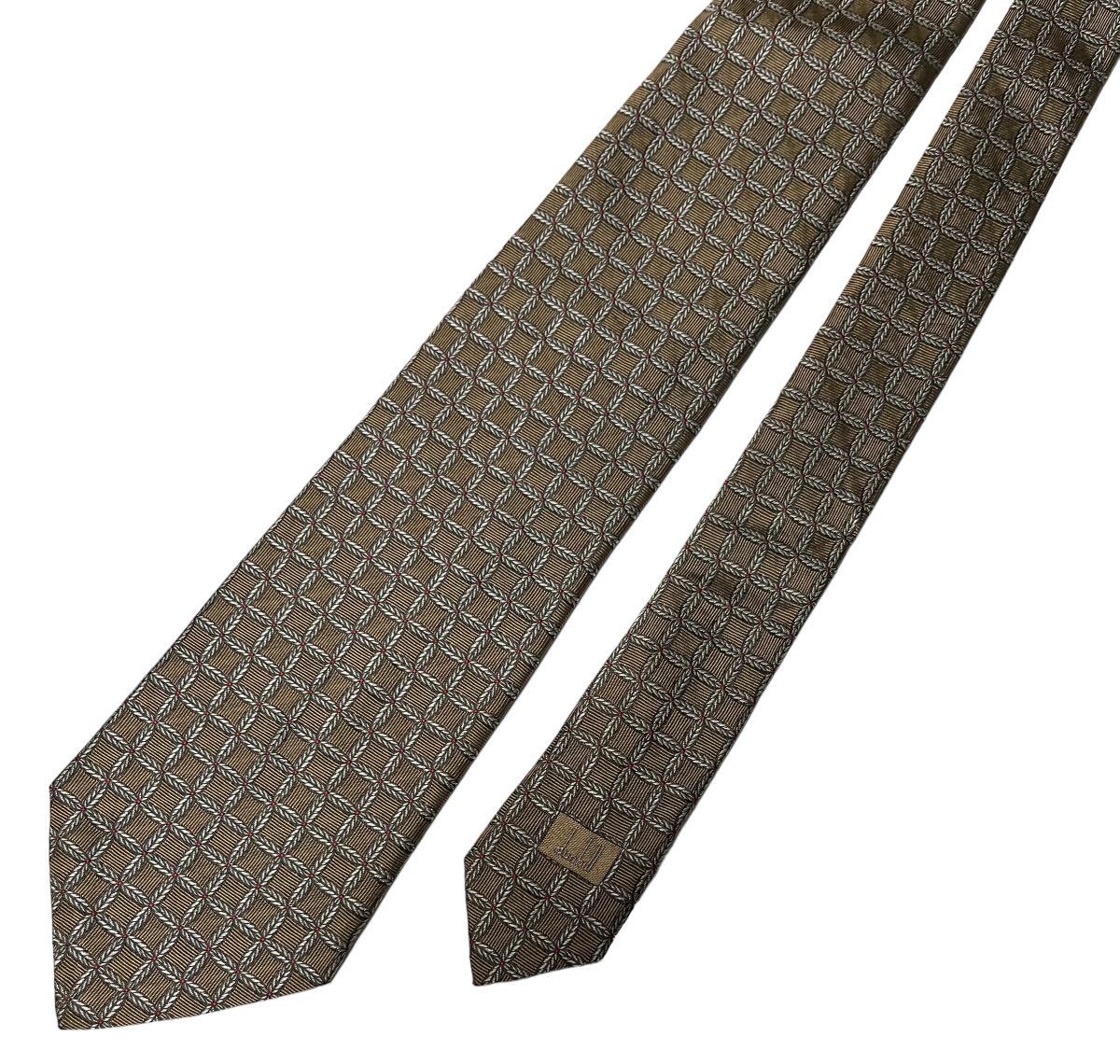 dunhill necktie Logo embroidery .. pattern Dunhill USED used m331