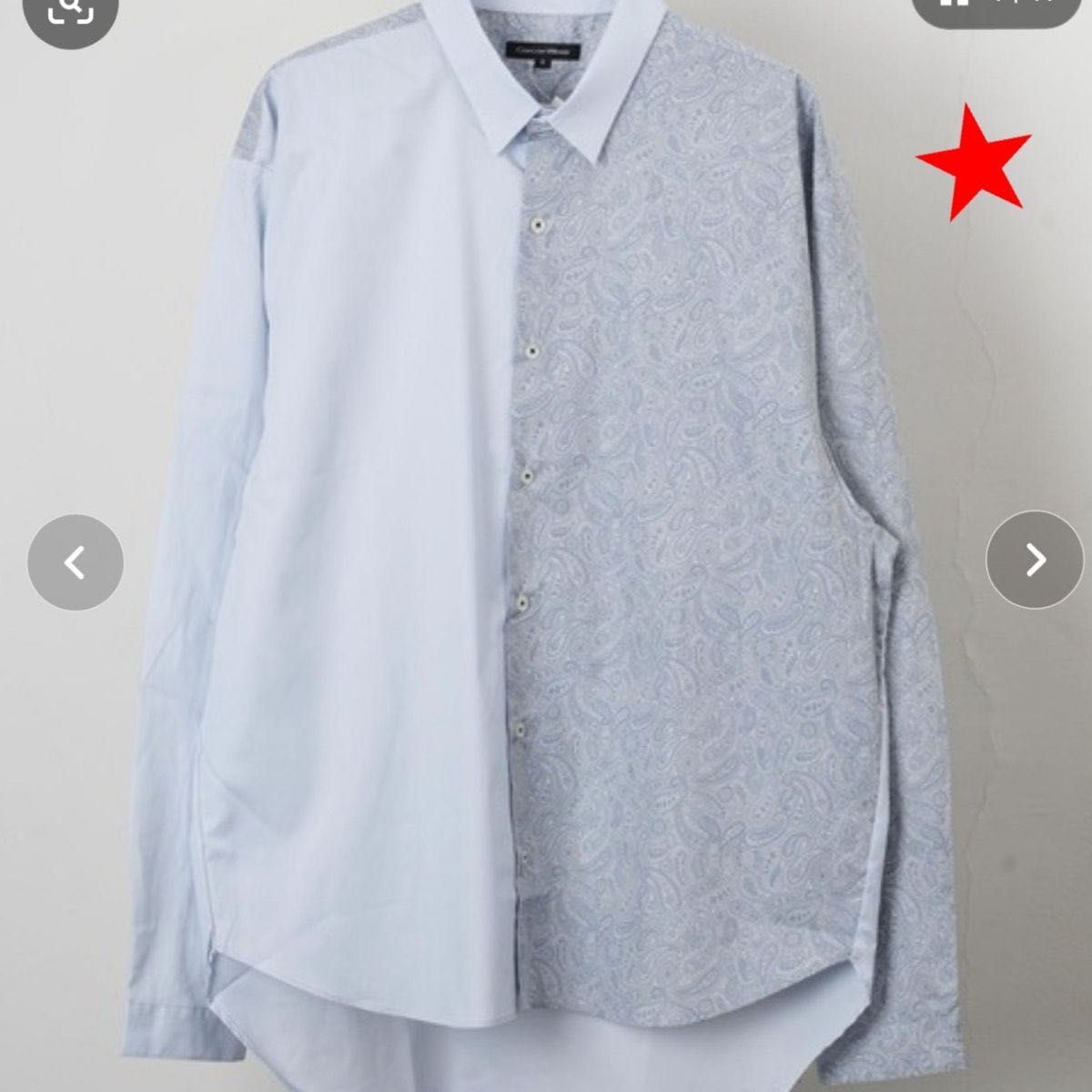 新品・未使用・日本製バルーンシルエットペイズリー柄セパレートデザイン長袖シャツ