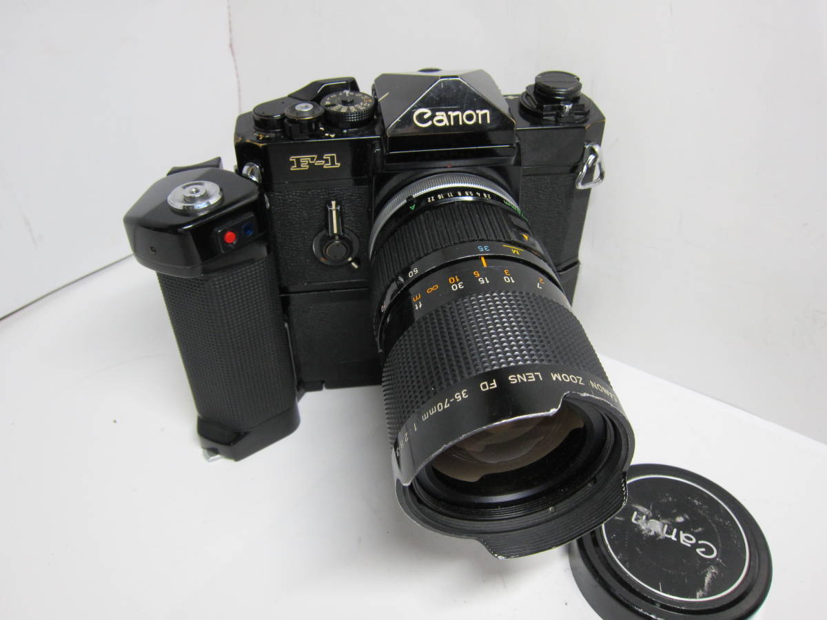 Canon F-1 後期ボディー ( モータードライブ MF 付き) ■動作OK ■希少■ 10683_画像1