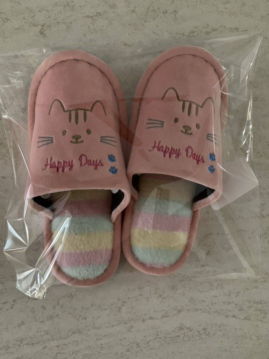 [ new goods ] cat cat Chan slippers pink autumn winter spring mo Como ko soft ... interior put on footwear anti-bacterial room shoes cat for adult 