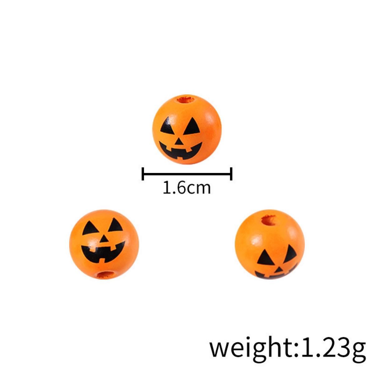 ハロウィン かぼちゃビーズ　ハンドメイド DIY ブレスレット ビーズ アンティーク ジャックオランタン かぼちゃウッド 
