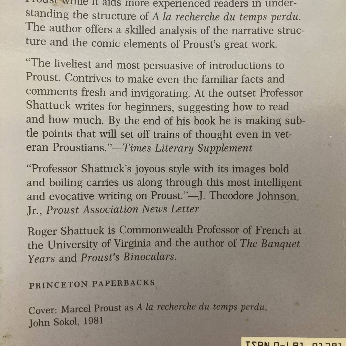 【英語洋書】Marcel Proust / Roger Shattuck（著）【マルセル・プルースト】_画像3