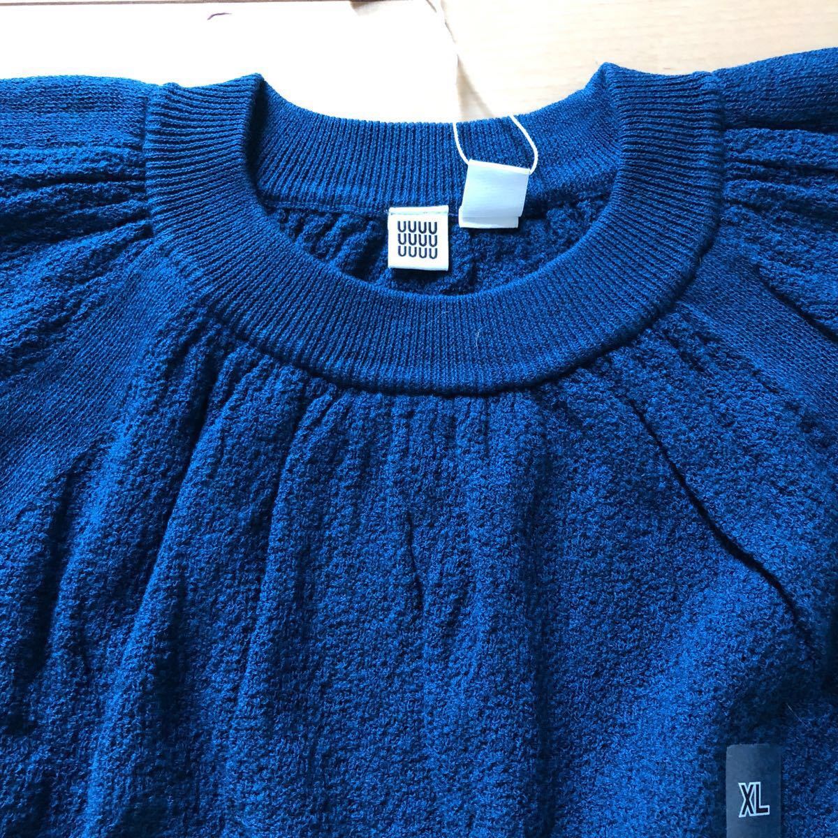 ルメール × UNIQLO レディース コットンリネン クルーネックセーター 新品 XL 66ブルー