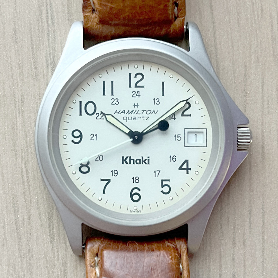 ハミルトン HAMILTON 9445 Khaki 斜めロゴ 33mm 白文字盤-