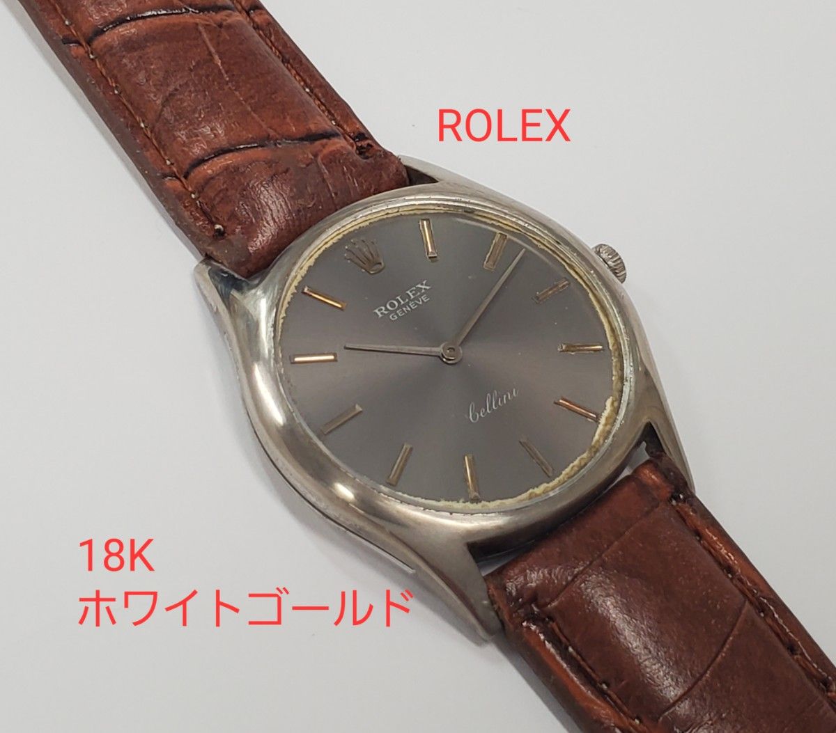 ROLEX チェリーニ 18K 金無垢  メンズ腕時計 ロレックス ref3804 K18WG 手巻き 750 正規 稼働品