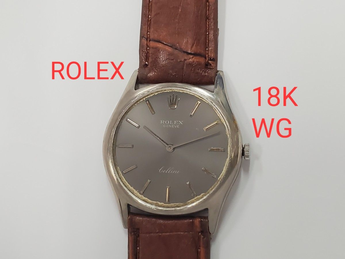 ROLEX チェリーニ 18K 金無垢  メンズ腕時計 ロレックス ref3804 K18WG 手巻き 750 正規 稼働品