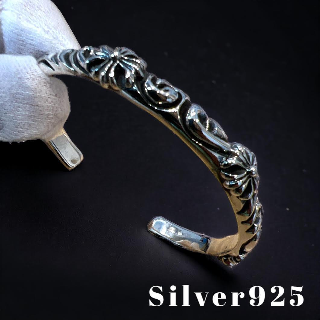 シルバー925 アラベスク唐草チェーンブレスレットsilver925メキシカン-