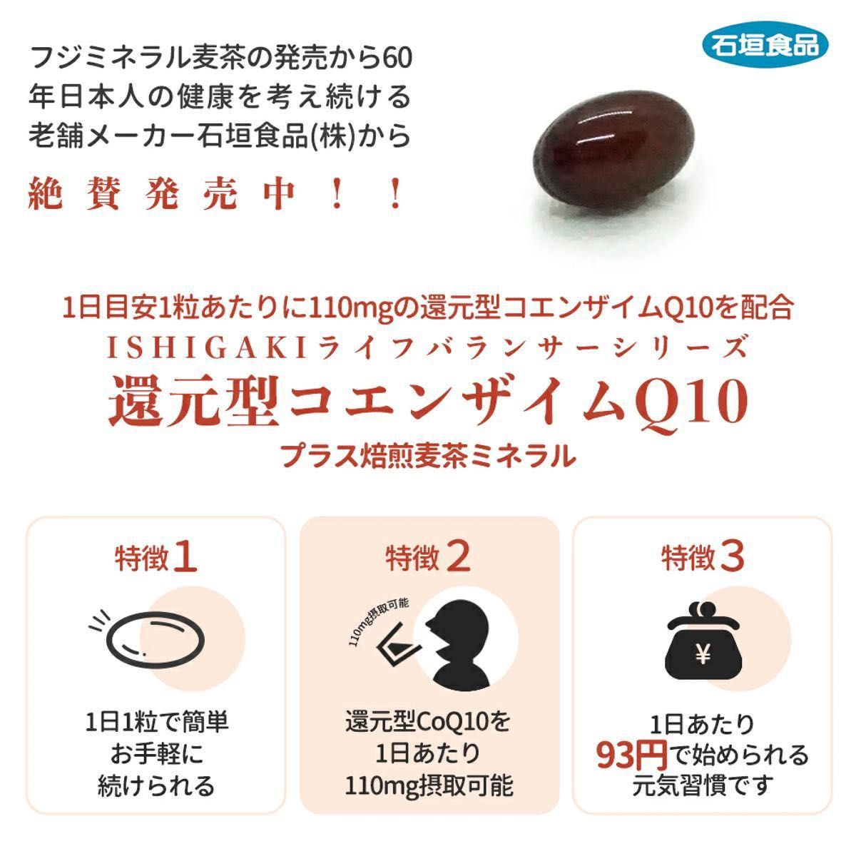 石垣食品 ライフバランサー 還元型コエンザイムQ10 ISHIGAKI LIFE BALANCER 30粒 カネカ 睡眠サポート