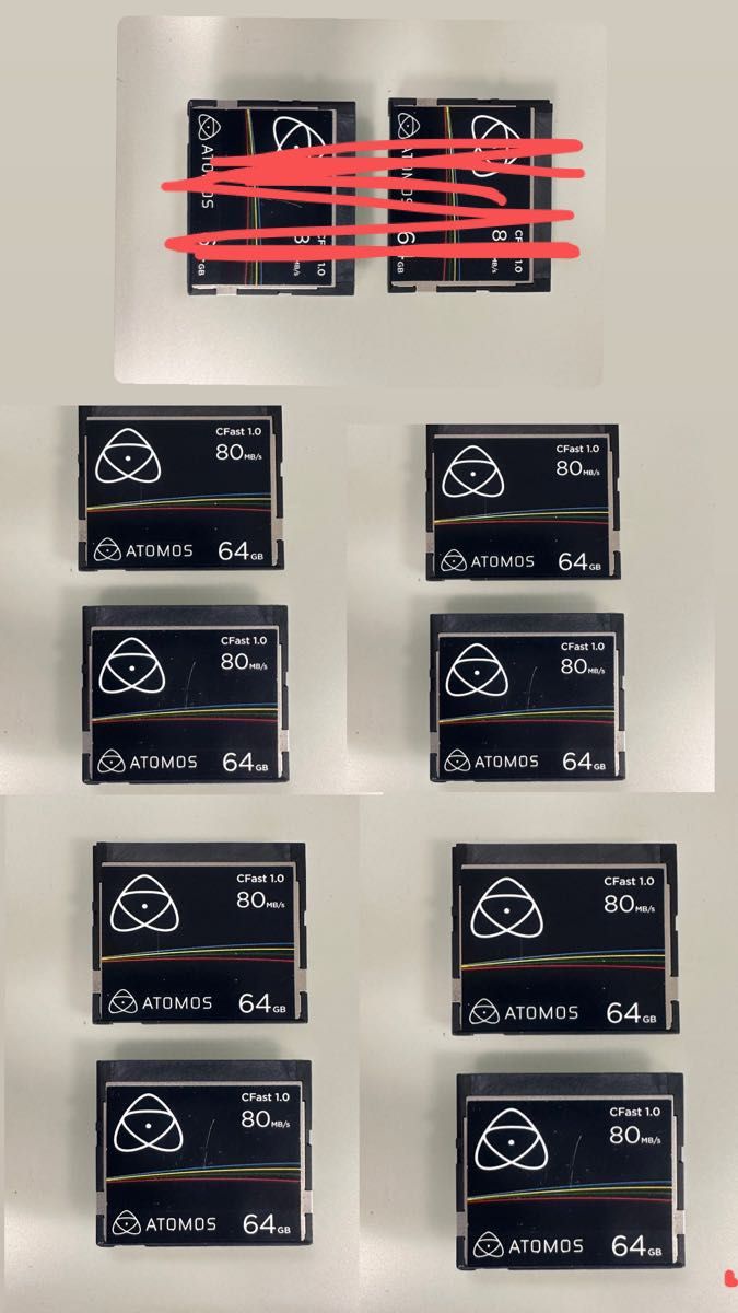 ATOMOS CFastカード　64GB x8枚