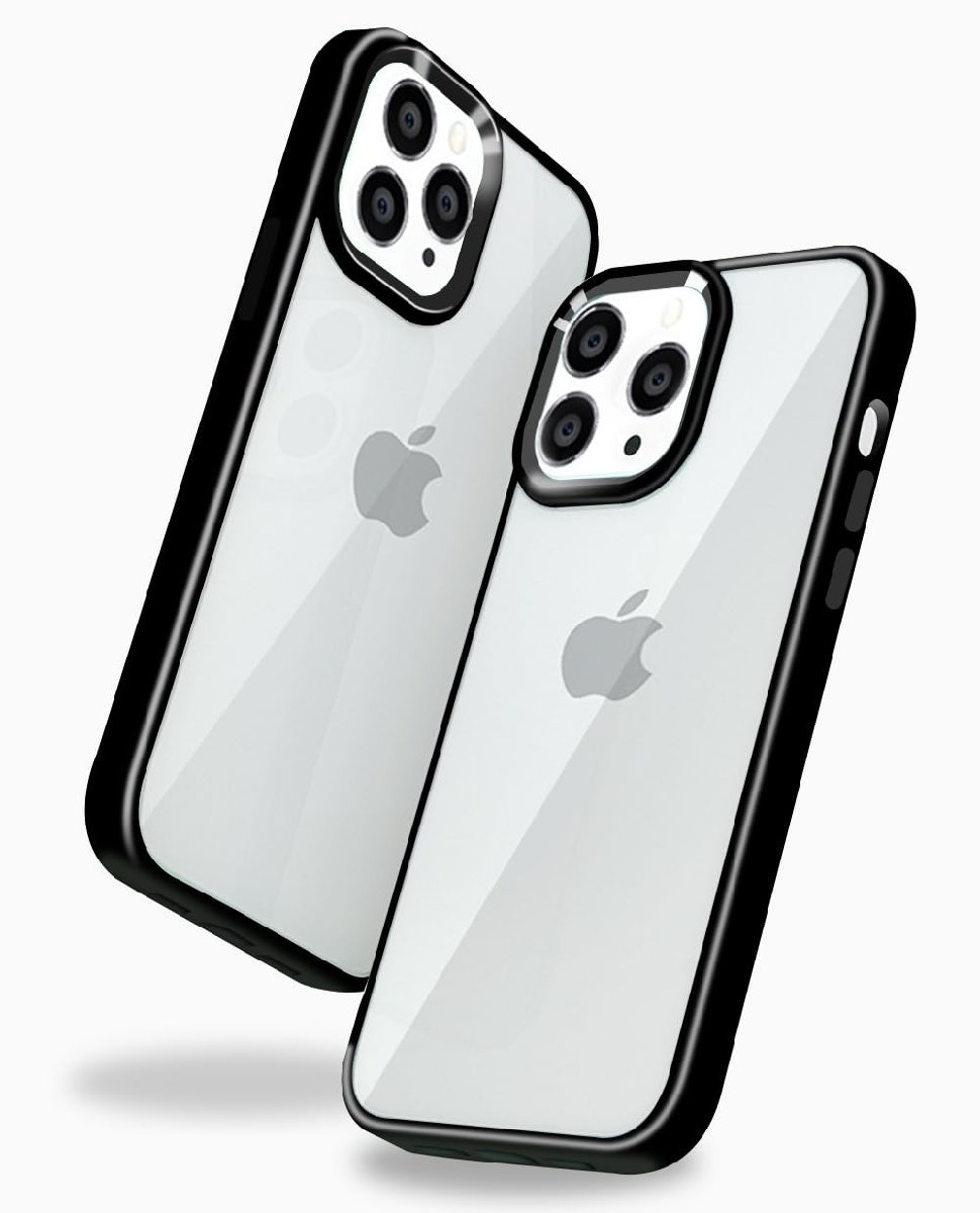 送料無料★MuZiF iPhone 11 Pro ケース 薄型軽量 耐衝撃構造 全面保護 背面クリア （ブラック）の画像6