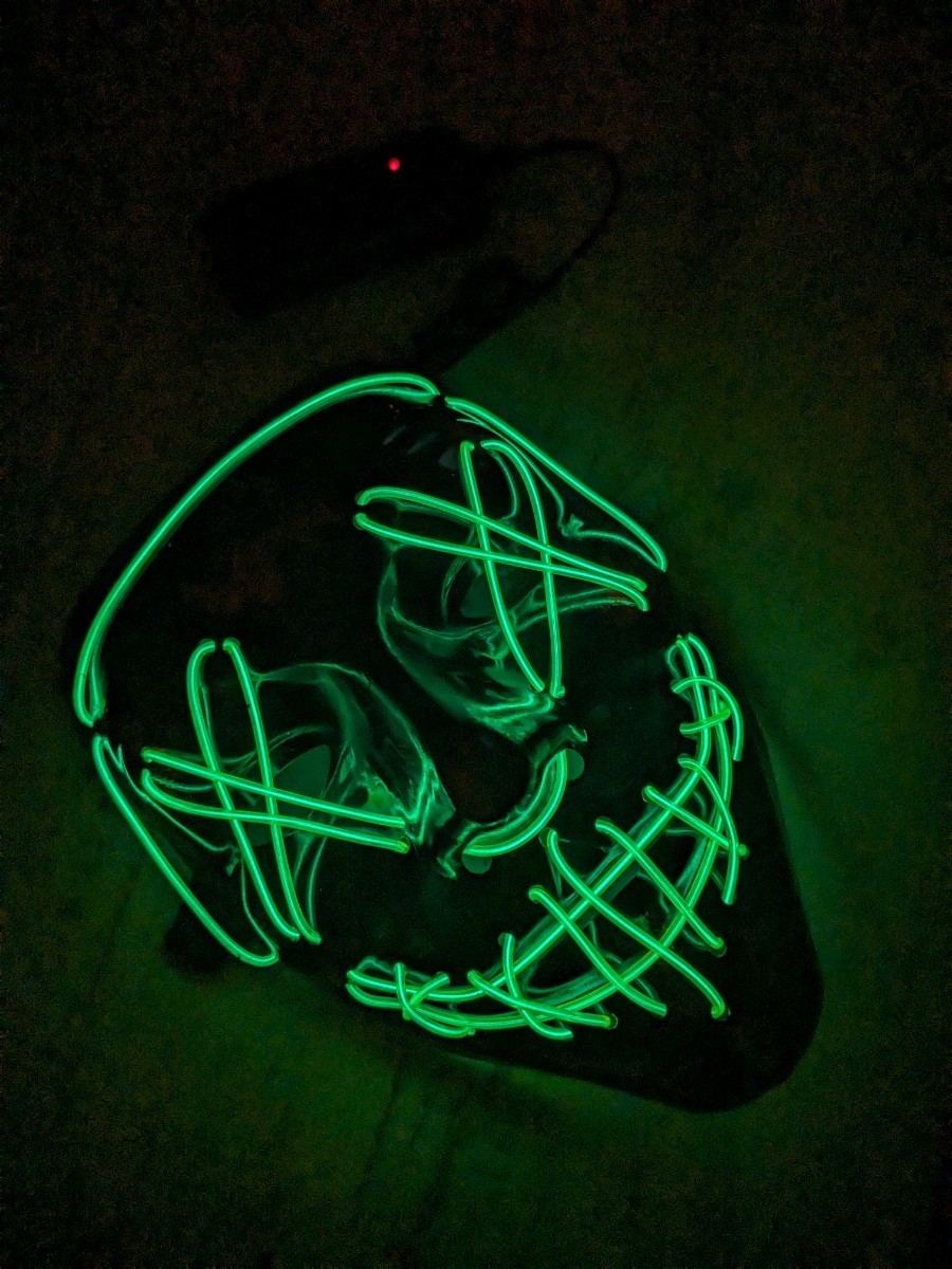 ハロウィン 光る お面 仮装 LED マスク ゾンビ 緑_画像9