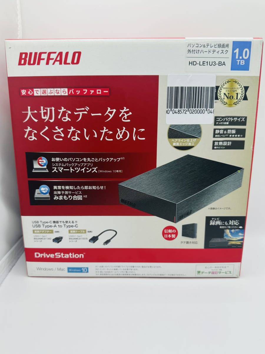 【未開封品】バッファロー 外付けHDD HD-LE1U3-BA　1TB ブラック