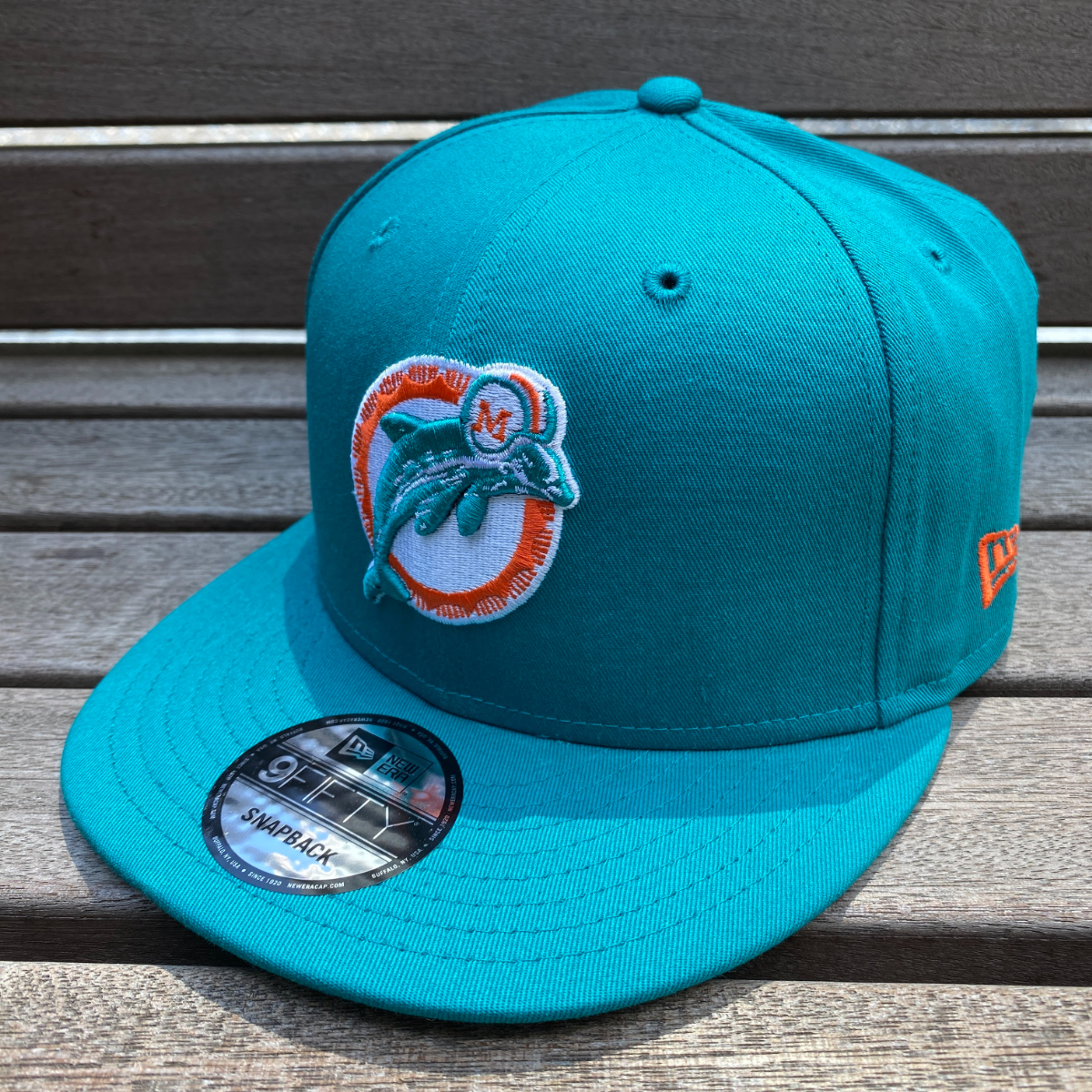 USA正規品 NEWERA ニューエラ 9FIFTY スナップバックキャップ NFL マイアミ ドルフィンズ Miami Dolphins アクア 旧ロゴ 89-96 Throwback