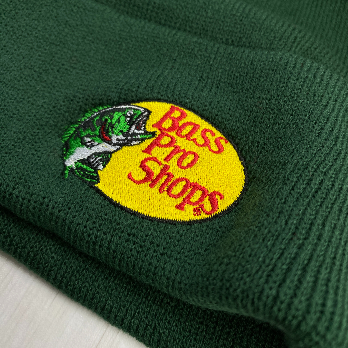 USA正規品 全米最大級のアウトドアブランド Bass Pro Shops バスプロショップス 刺繍ロゴ ニット帽 ワッチキャップ 緑 (Bps30)_画像2