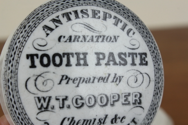 イギリス　アンティーク　トゥースペーストジャー　歯磨き粉　陶器　ポット　た279-3_画像5