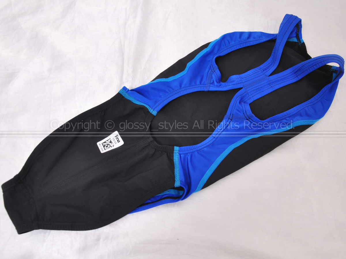 K1849-09# beautiful goods mizuno Mizuno is ikatto MX-01 Junior Fina approval .. swimsuit 85ND-008 black × blue 130
