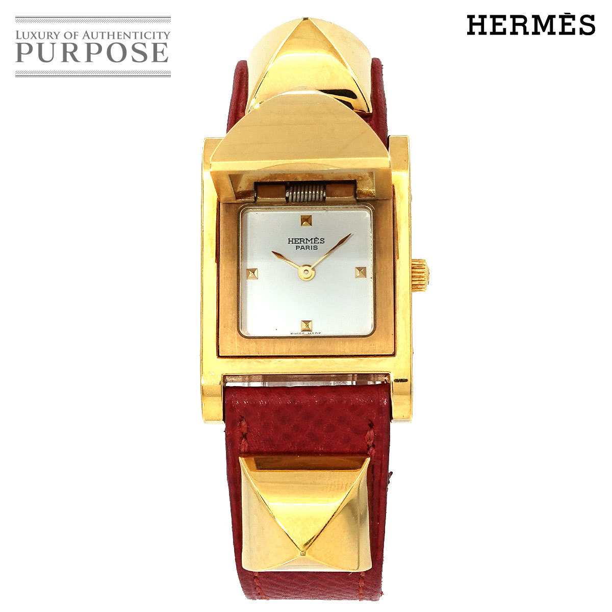 品質保証 HERMES エルメス メドール 90208061 Medor クォーツ レザー