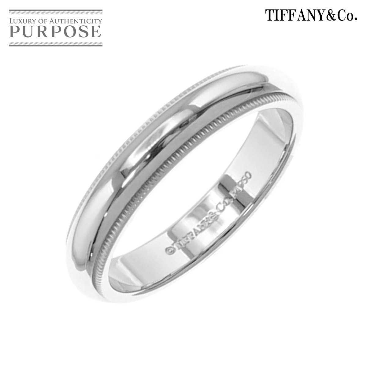 ティファニー TIFFANY&Co. ミルグレイン 16号 リング 幅4mm Pt プラチナ 指輪 Milgrain Ring 90205471
