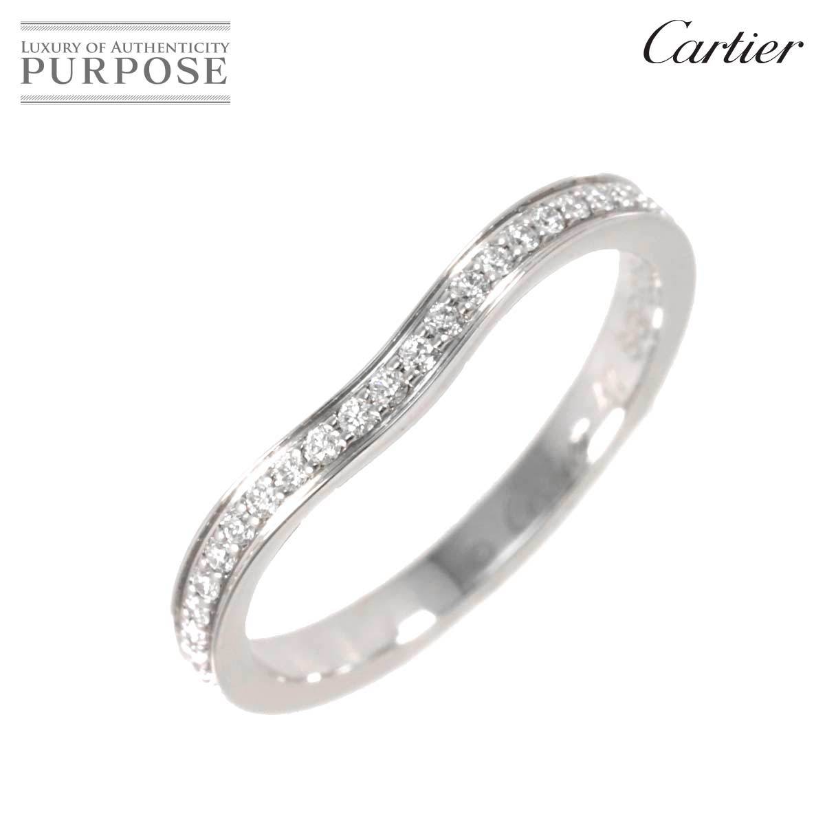 カルティエ Cartier バレリーナ #47 リング ハーフダイヤ Pt プラチナ 指輪 Ballerine Ring【証明書付き】 90199173