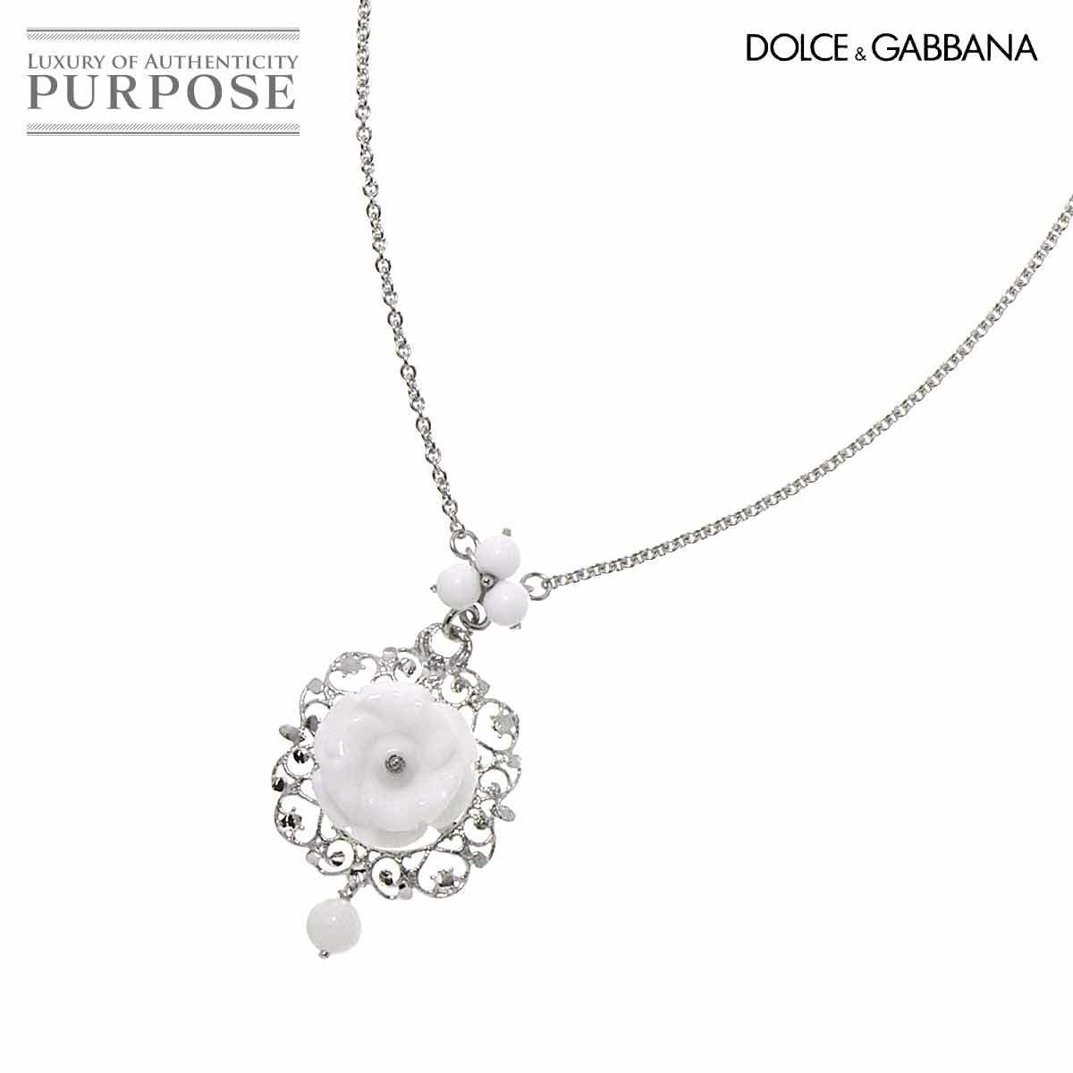 ドルチェ&ガッパーナ DOLCE&GABBANA オパール ネックレス 56cm K18 WG ホワイトゴールド 750 Opal Necklace【証明書】 90196633