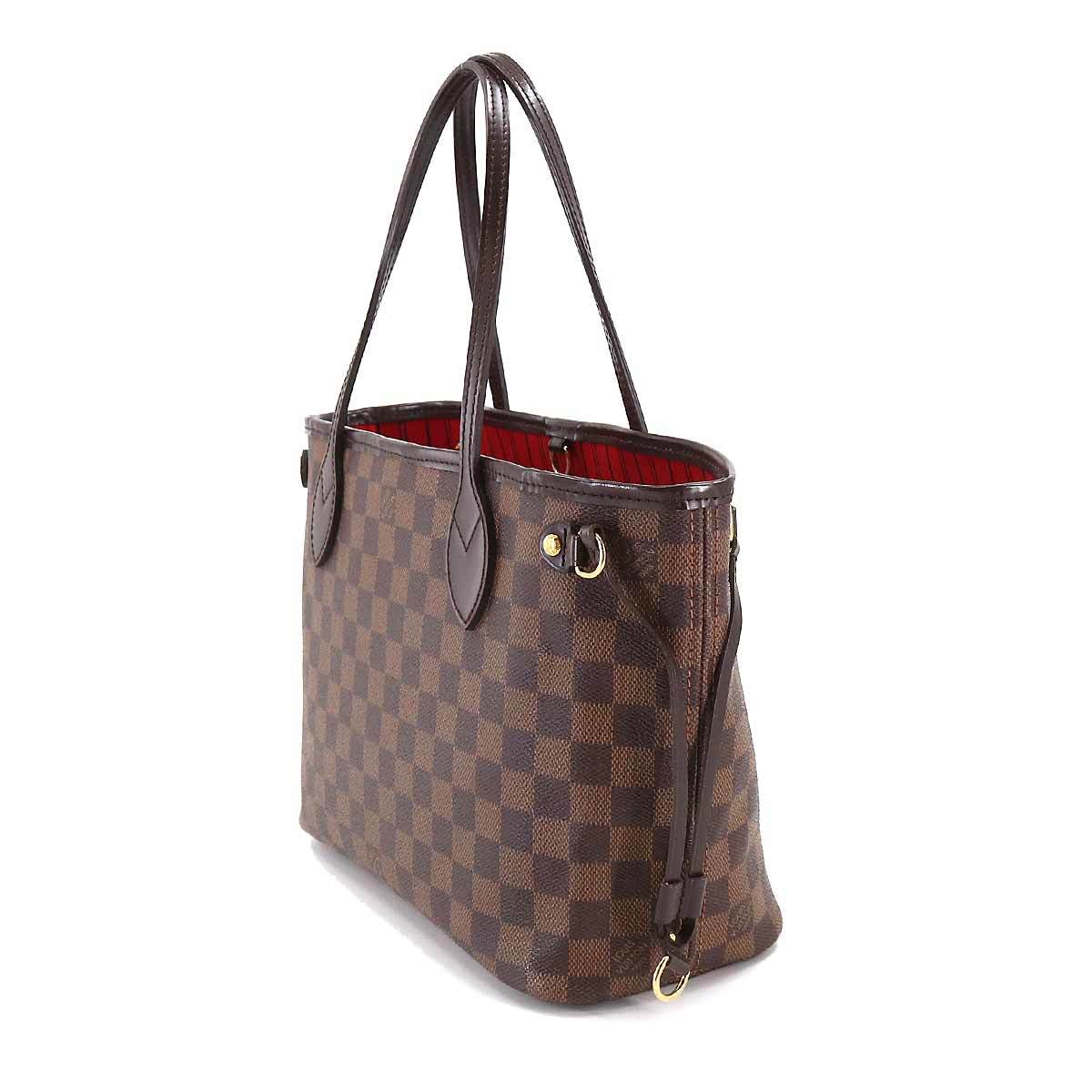 ルイ ヴィトン LOUIS VUITTON ダミエ ネヴァーフル PM トート バッグ エベヌ N51109 ブラウン Damier Neverfull PM 90209143_画像3