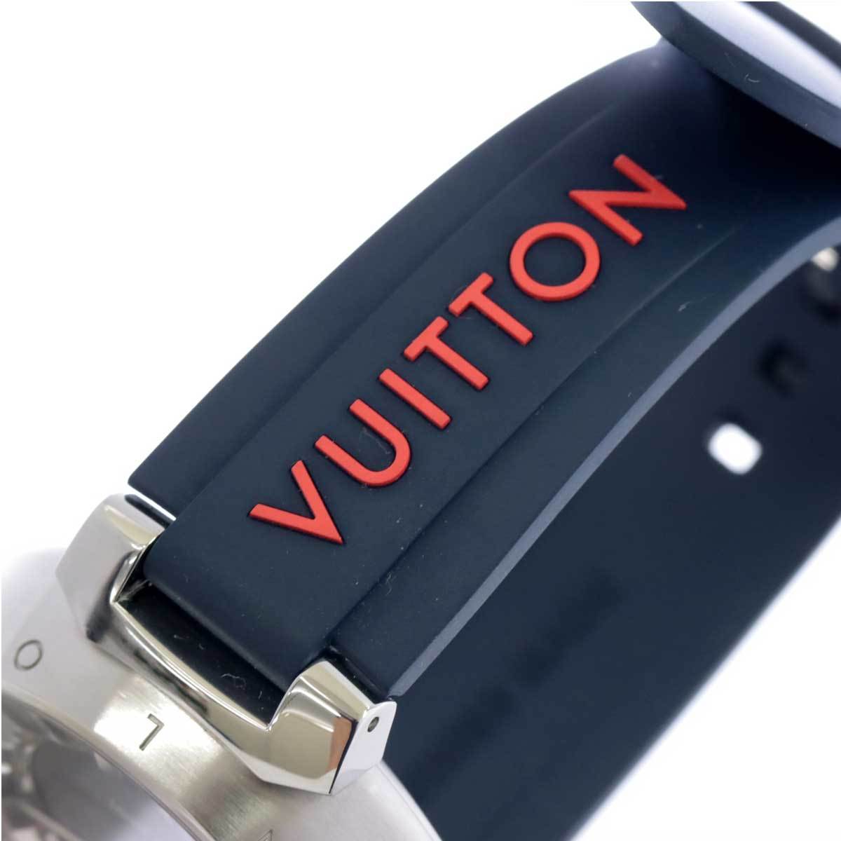 ルイ ヴィトン LOUIS VUITTON タンブール インブラック Q118F メンズ 腕時計 クォーツ アナログ デジタル ウォッチ Tambour 90208751_画像7