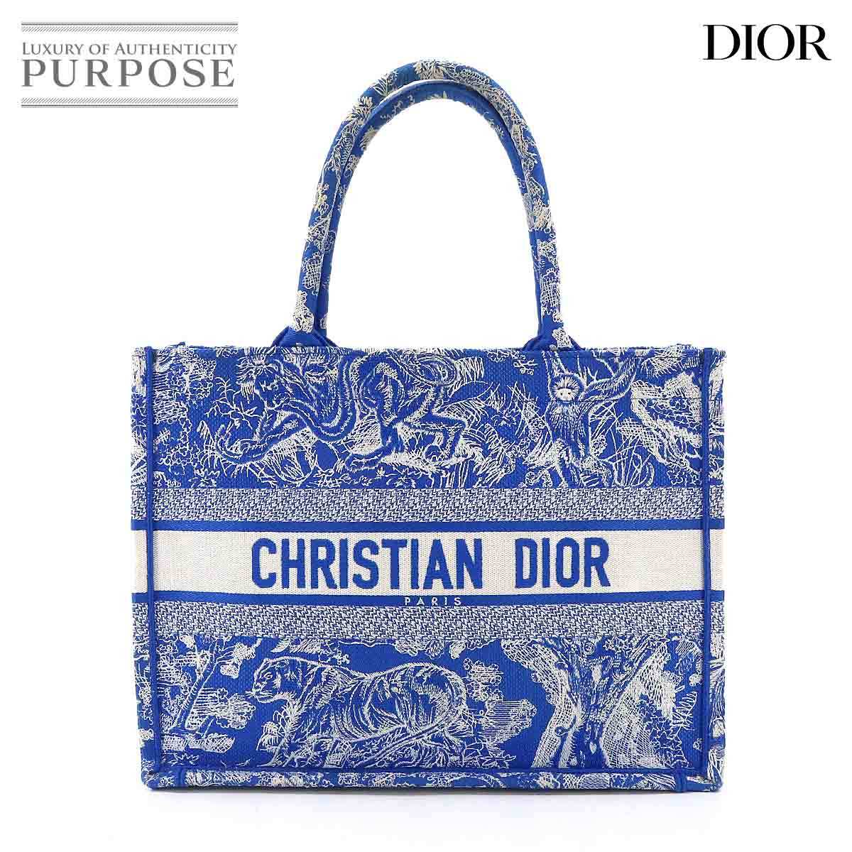 新品同様 クリスチャン ディオール Christian Dior リバース トワル ドゥ ジュイ ブック トート ミディアム バッグ キャンバス 90207651