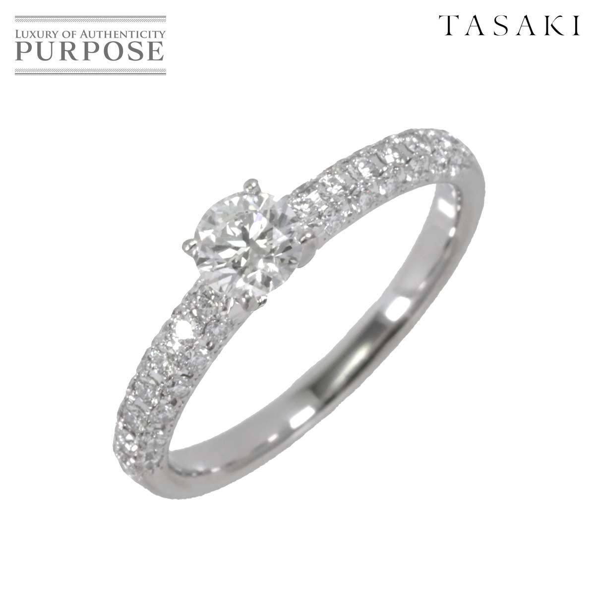 タサキ TASAKI ブリッランテ ダイヤ 0.31ct G/VS2/3EX 0.25ct 8号 リング Pt 田崎真珠 指輪 Diamond Ring【鑑定書付き】 90199095