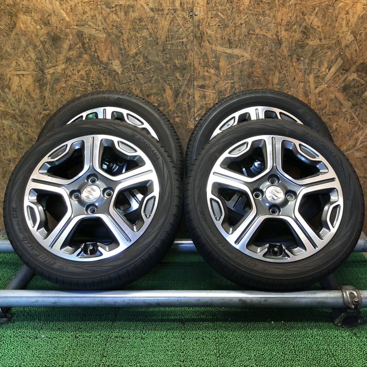 スズキ ハスラー 純正 15×4.5J 100/4H 国産極上バリ山タイヤ付き X-119