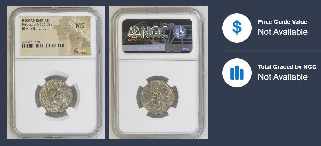 ★NGC MS鑑定★高鑑定/プロブス帝/AD276-282/古代ローマ帝国/アウレリアヌス銀貨/古代コイン/軍人皇帝時代/ローマ皇帝/シルバーギルト_画像10