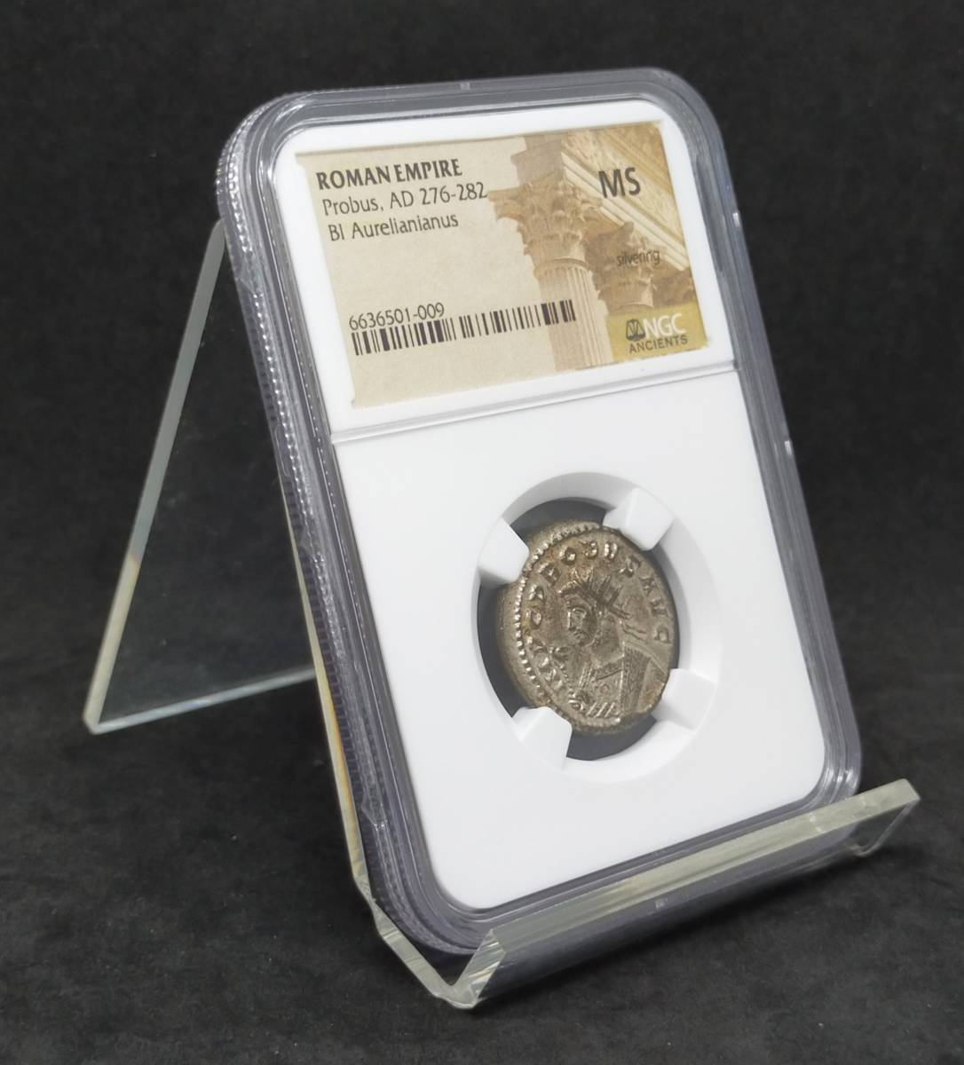 ★NGC MS鑑定★高鑑定/プロブス帝/AD276-282/古代ローマ帝国/アウレリアヌス銀貨/古代コイン/軍人皇帝時代/ローマ皇帝/シルバーギルト_画像5