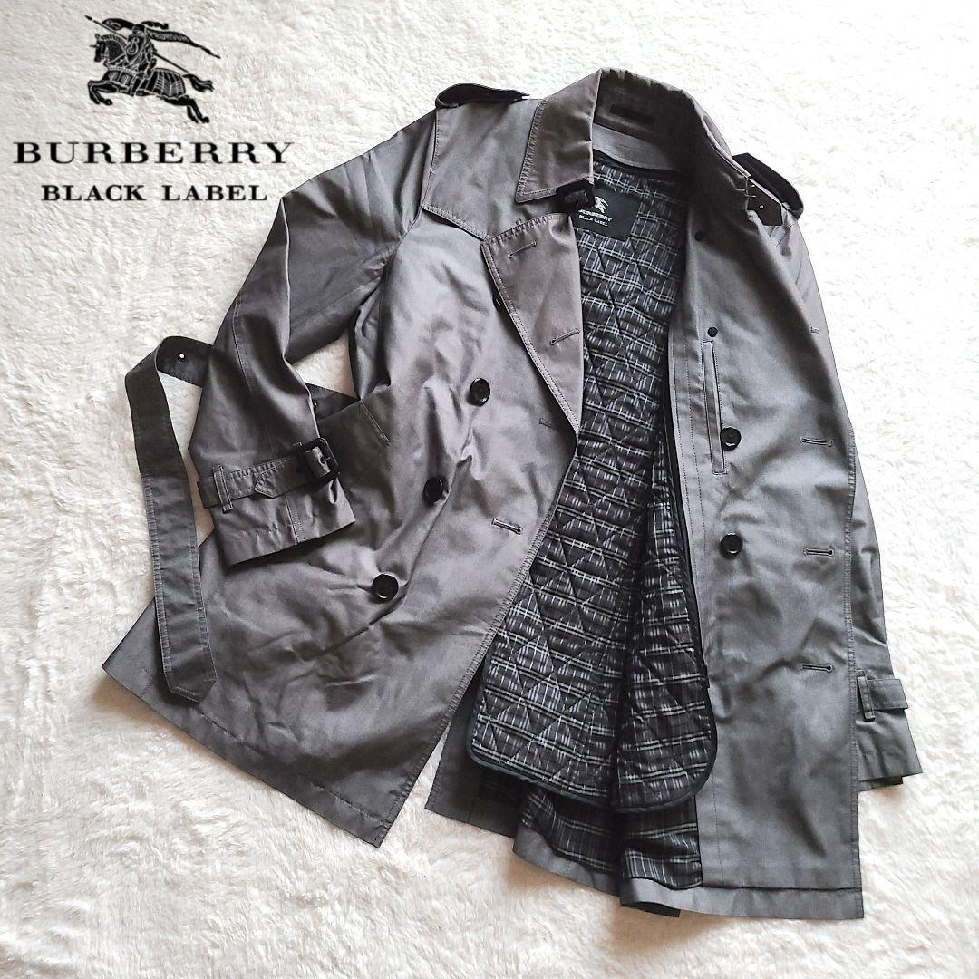 美品BURBERRY バーバリーブラックレーベルコットントレンチコートM