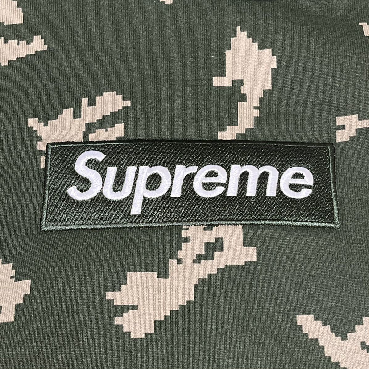 試着程度 Supreme Box Logo Hooded Sweatshirt Olive Russian Camo M