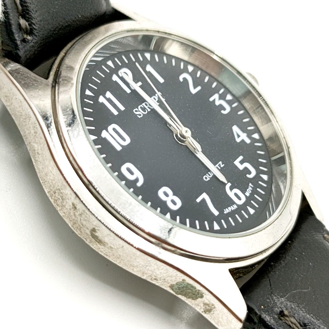【電池切れ】J-AXIS ジェイ アクシス　クォーツ腕時計　黒文字盤　ラウンド　3針　ケース：3.9　