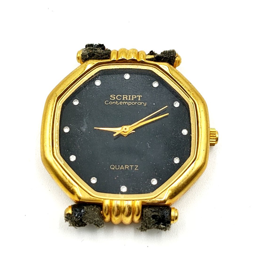【電池切れ　ベルト千切れ】J-AXIS　ジェイ アクシス　クォーツ腕時計　ケース本体のみ　黒文字盤　ケース幅：3.0
