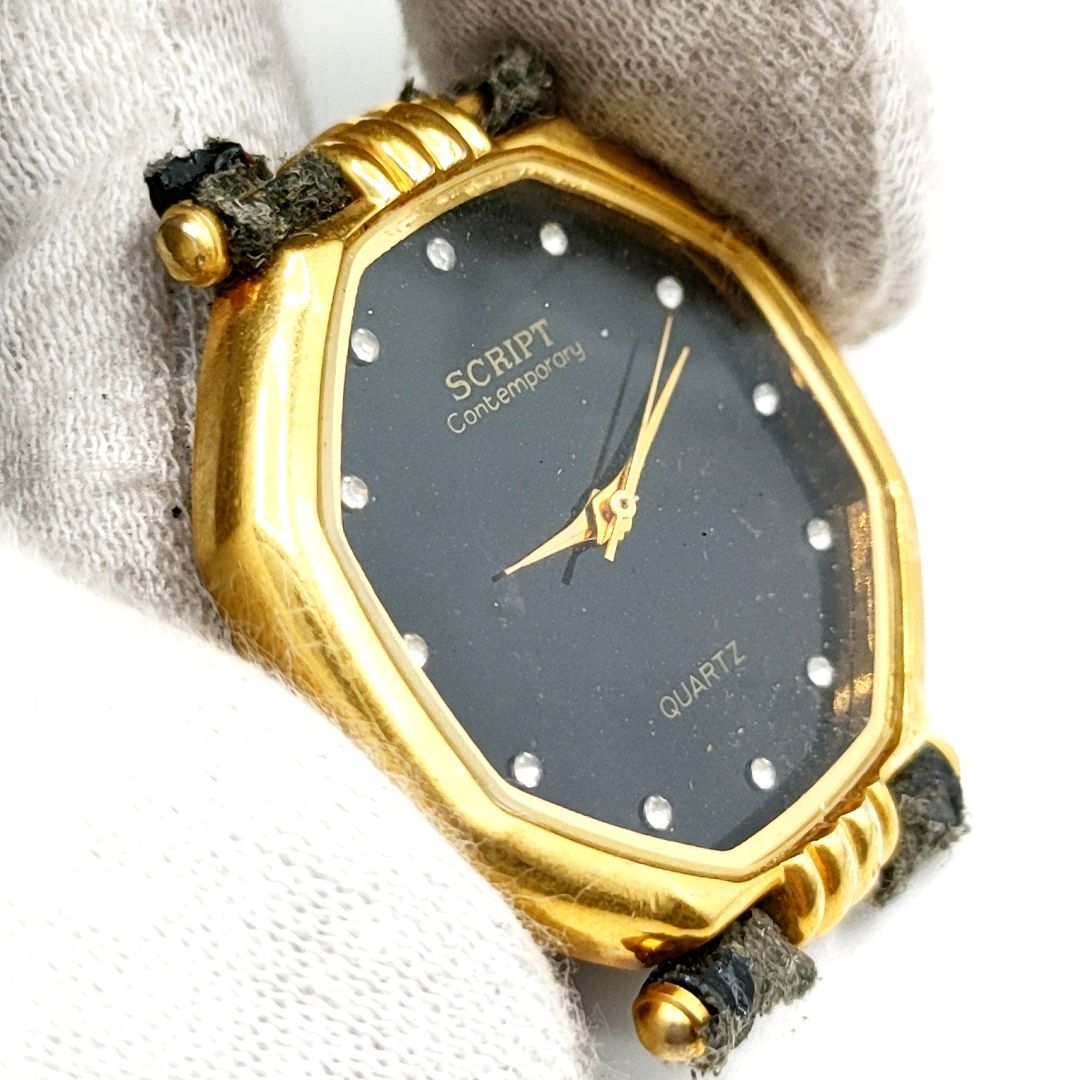 【電池切れ　ベルト千切れ】J-AXIS　ジェイ アクシス　クォーツ腕時計　ケース本体のみ　黒文字盤　ケース幅：3.0