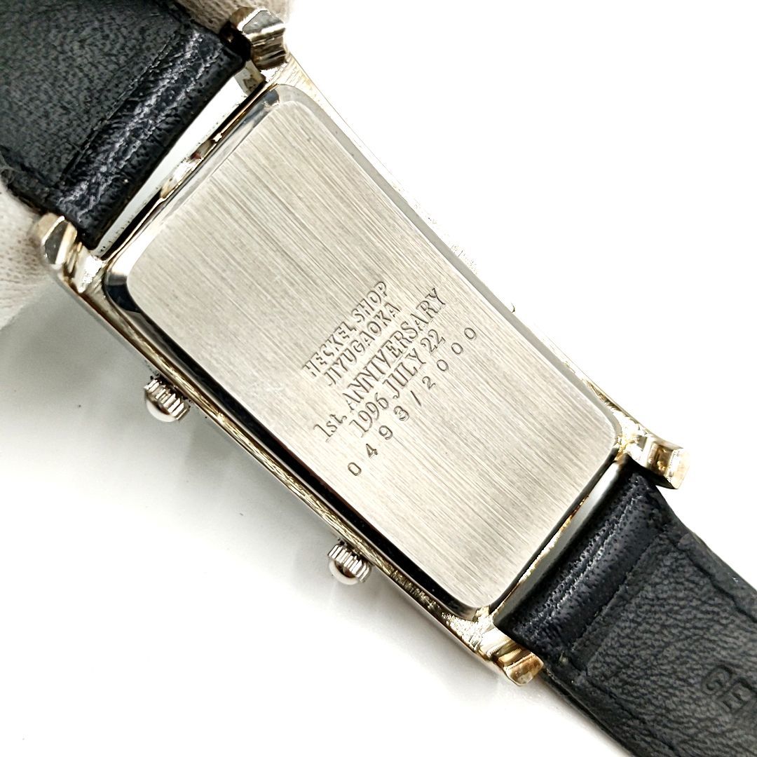 【電池切れ】Heckel Shop　ヘッケルショップ　クォーツ腕時計　スクエア　ケースシルバー　ケース幅：2.0