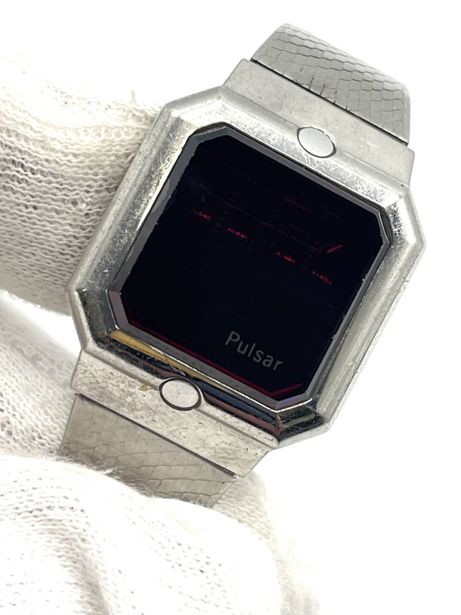 【不動】PULSAR パルサー デジタル 腕時計 クォーツ スクエア ステンレス ヴィンテージ レディース ケース：2.4 腕回り：16の画像1