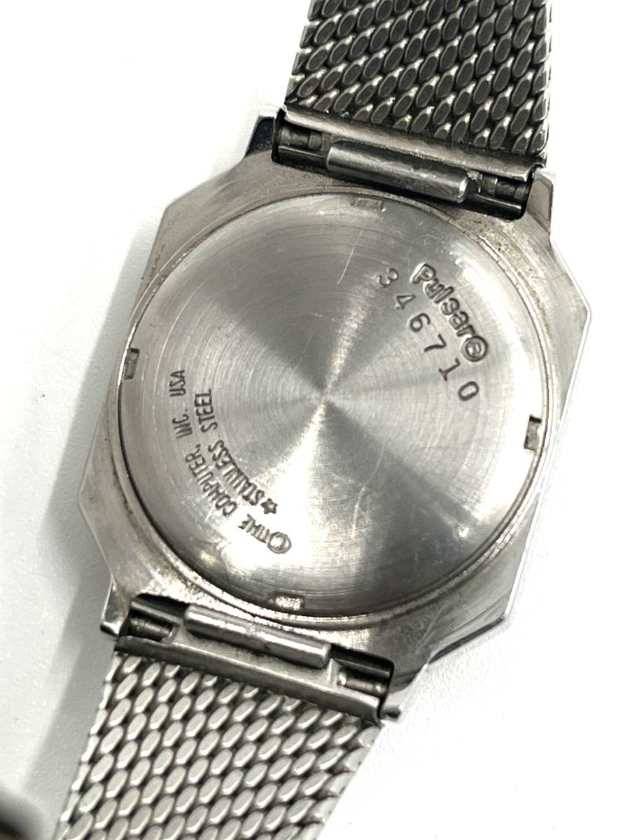 【不動】PULSAR パルサー デジタル 腕時計 クォーツ スクエア ステンレス ヴィンテージ レディース ケース：2.4 腕回り：16の画像7